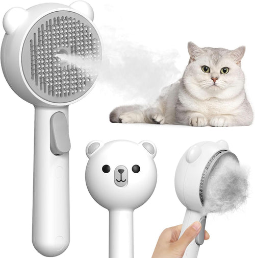 Fortress Pro-Steam Groomer: Bear-Head Self-Cleaning Pet Brush