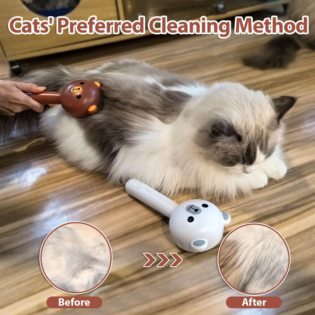 Fortress Pro-Steam Groomer: Bear-Head Self-Cleaning Pet Brush